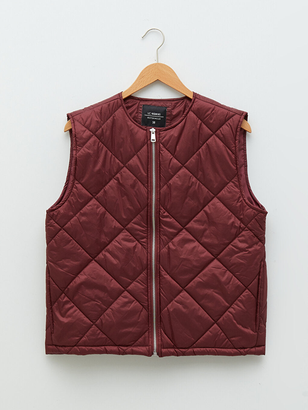 Crew Neck Quilted Patterned Women's Puffer Vest