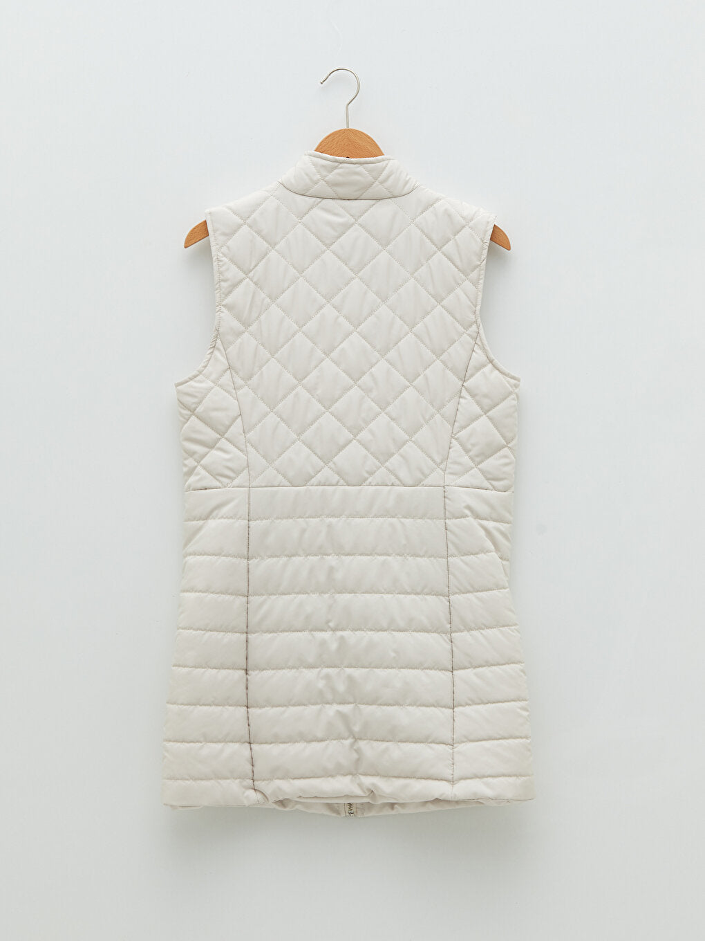 High Collar Quilted Patterned Women's Puffer Vest