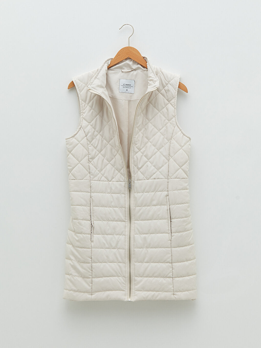 High Collar Quilted Patterned Women's Puffer Vest