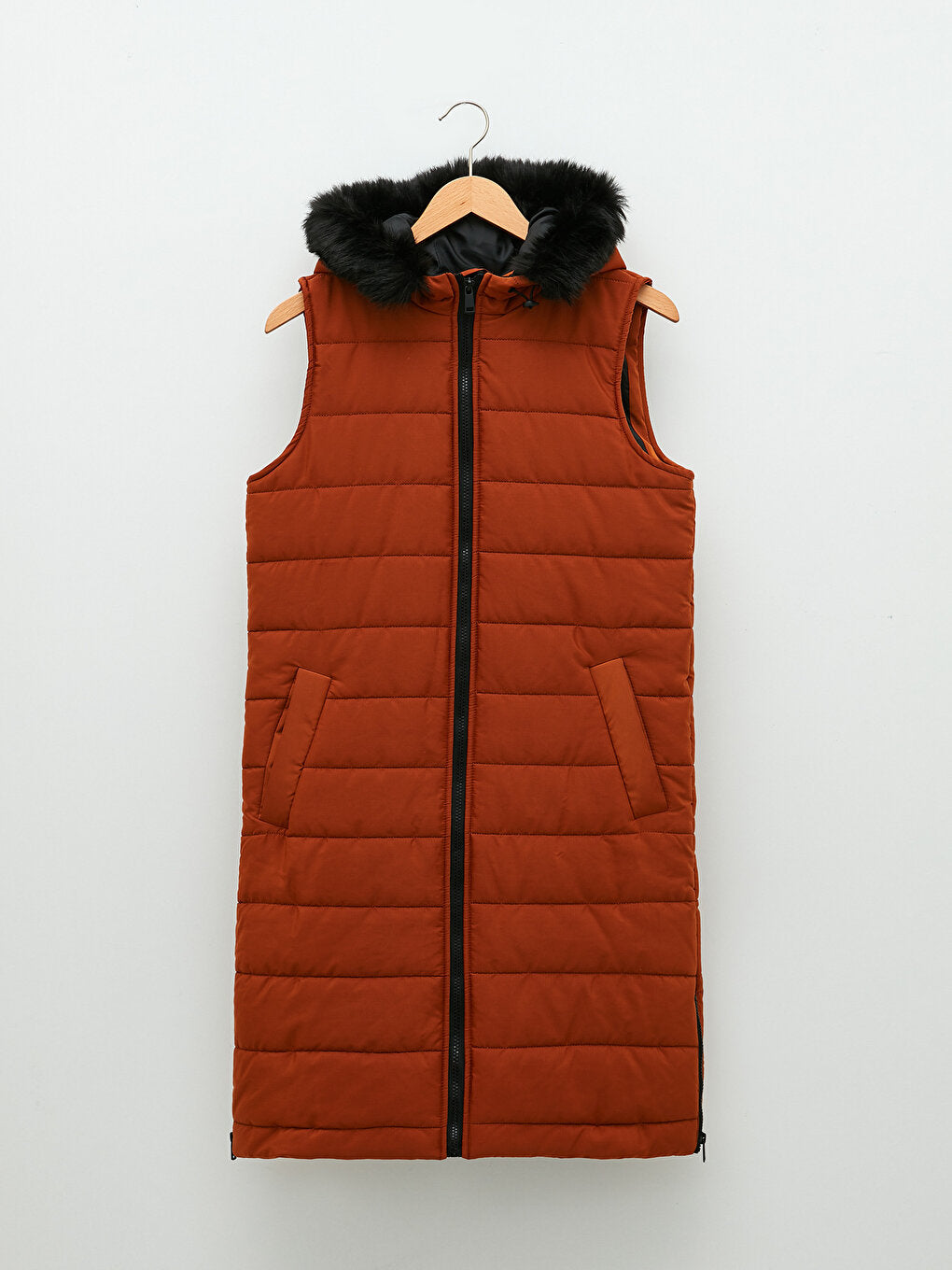 Women's Hooded Plain Puffer Vest