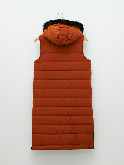 Women's Hooded Plain Puffer Vest