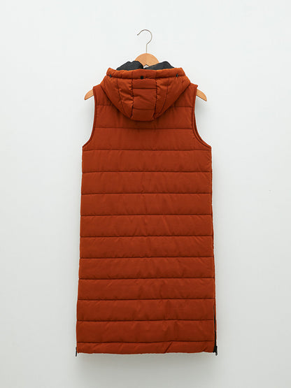 Women's Hooded Plain Puffer Vest