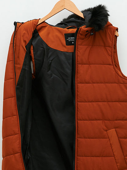 Women's Hooded Plain Puffer Vest