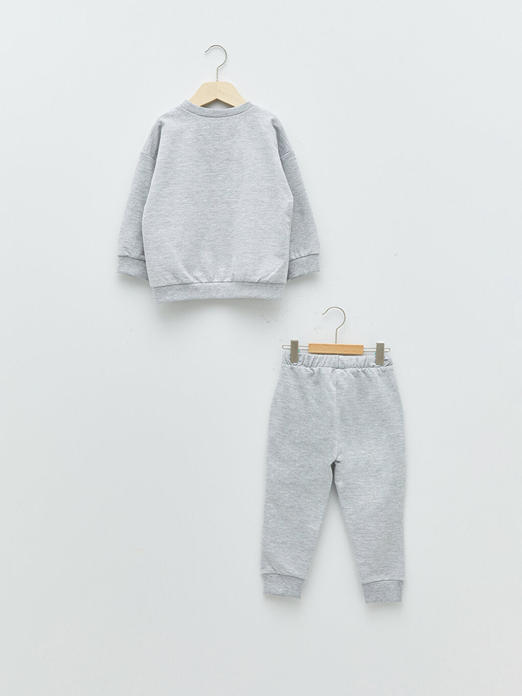 Crew Neck Long Sleeve Printed Baby Boy Sweatshirt and Trousers 2-Piece Set