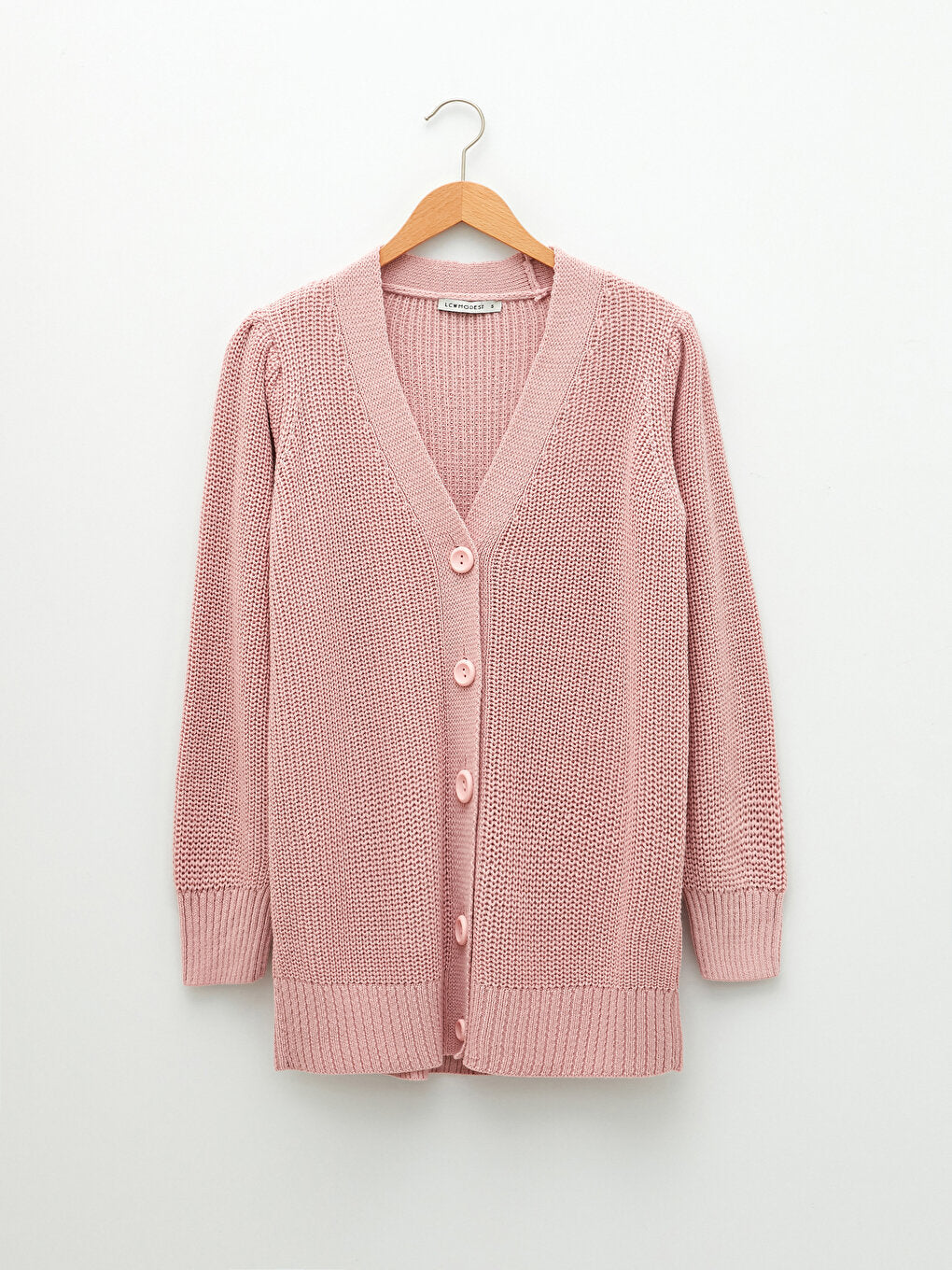 V-Neck Plain Long Sleeve Women's Knitwear Cardigan