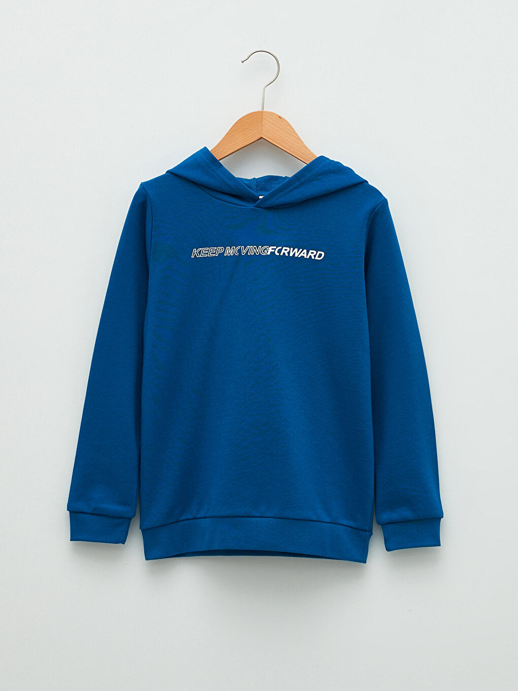 Hooded Text Printed Long Sleeve Boy's Sweatshirt