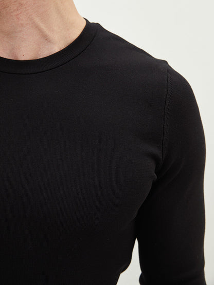 Crew Neck Long Sleeve Men's Knitwear Sweater