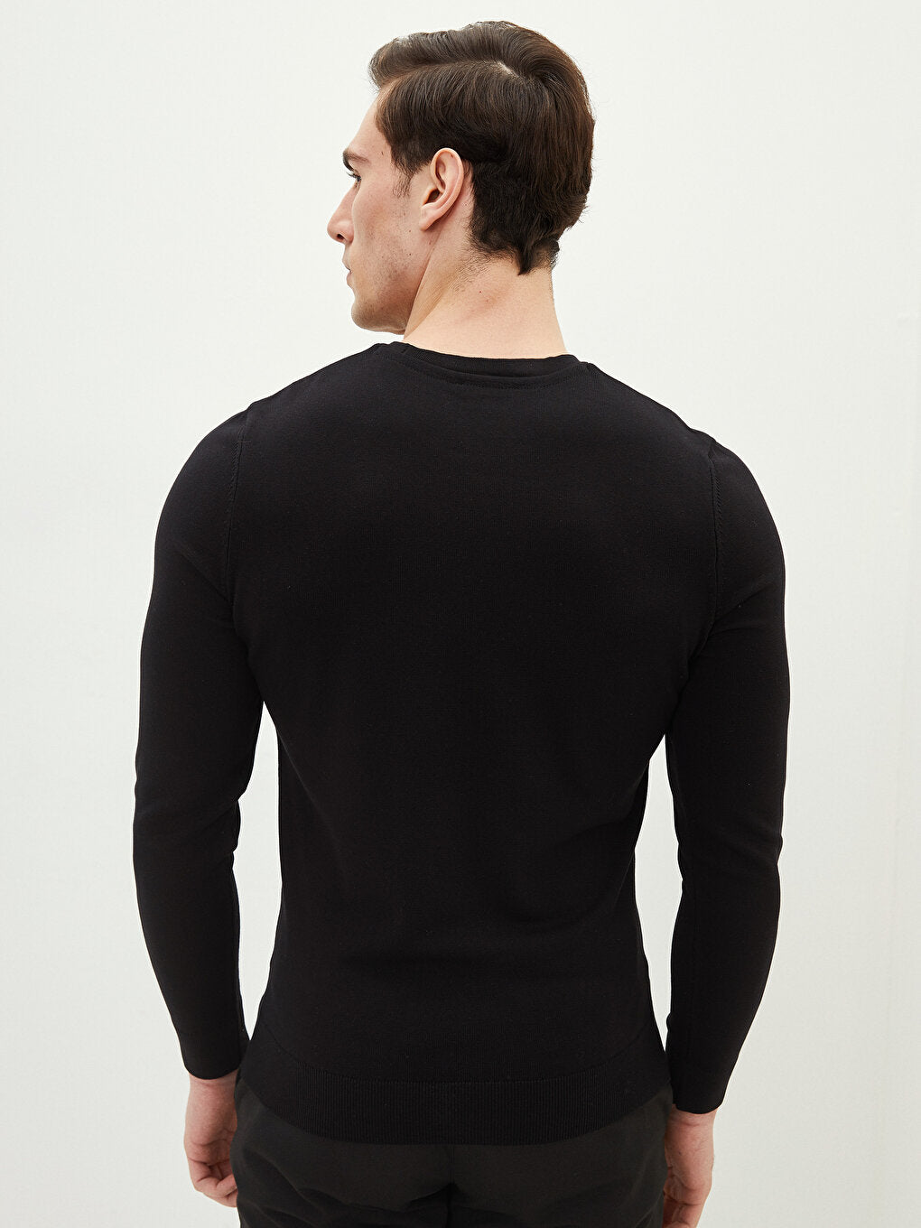 Crew Neck Long Sleeve Men's Knitwear Sweater