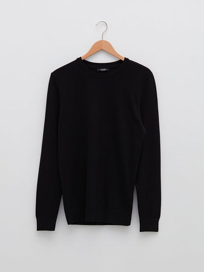 Crew Neck Long Sleeve Men's Knitwear Sweater