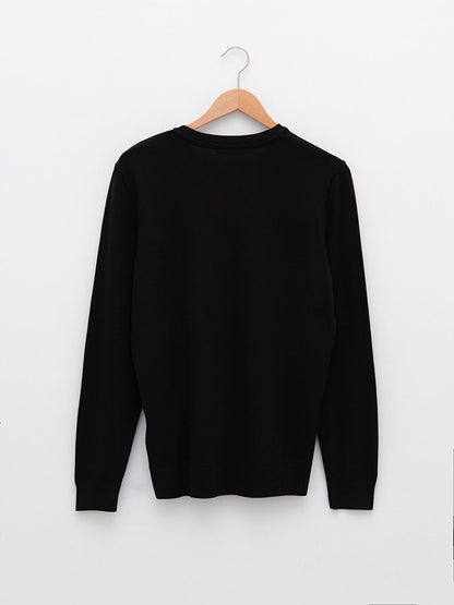 Crew Neck Long Sleeve Men's Knitwear Sweater