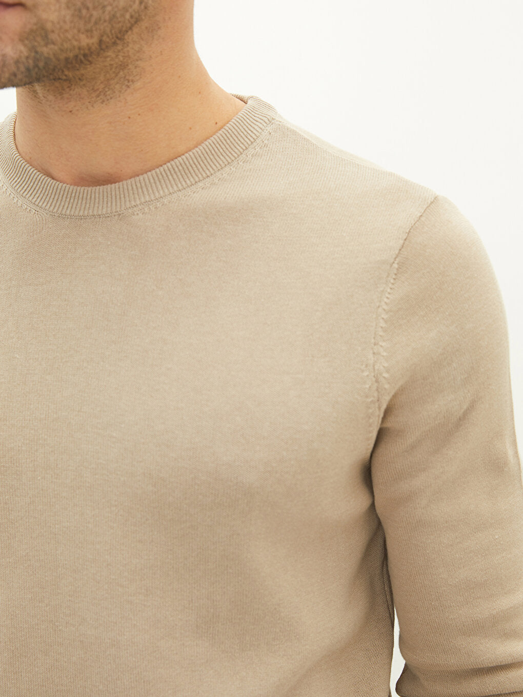 Crew Neck Long Sleeve Men's Knitwear Sweater