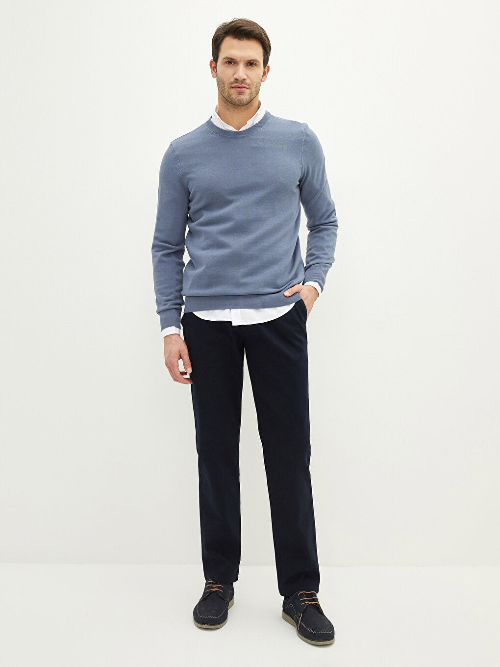 Crew Neck Long Sleeve Men's Knitwear Sweater