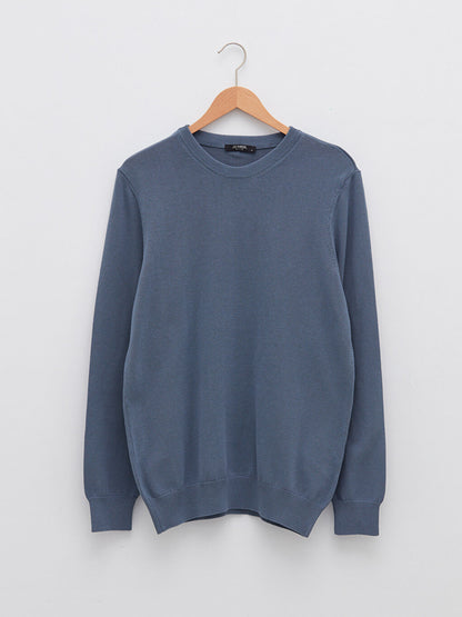 Crew Neck Long Sleeve Men's Knitwear Sweater