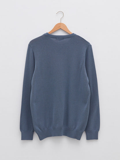 Crew Neck Long Sleeve Men's Knitwear Sweater