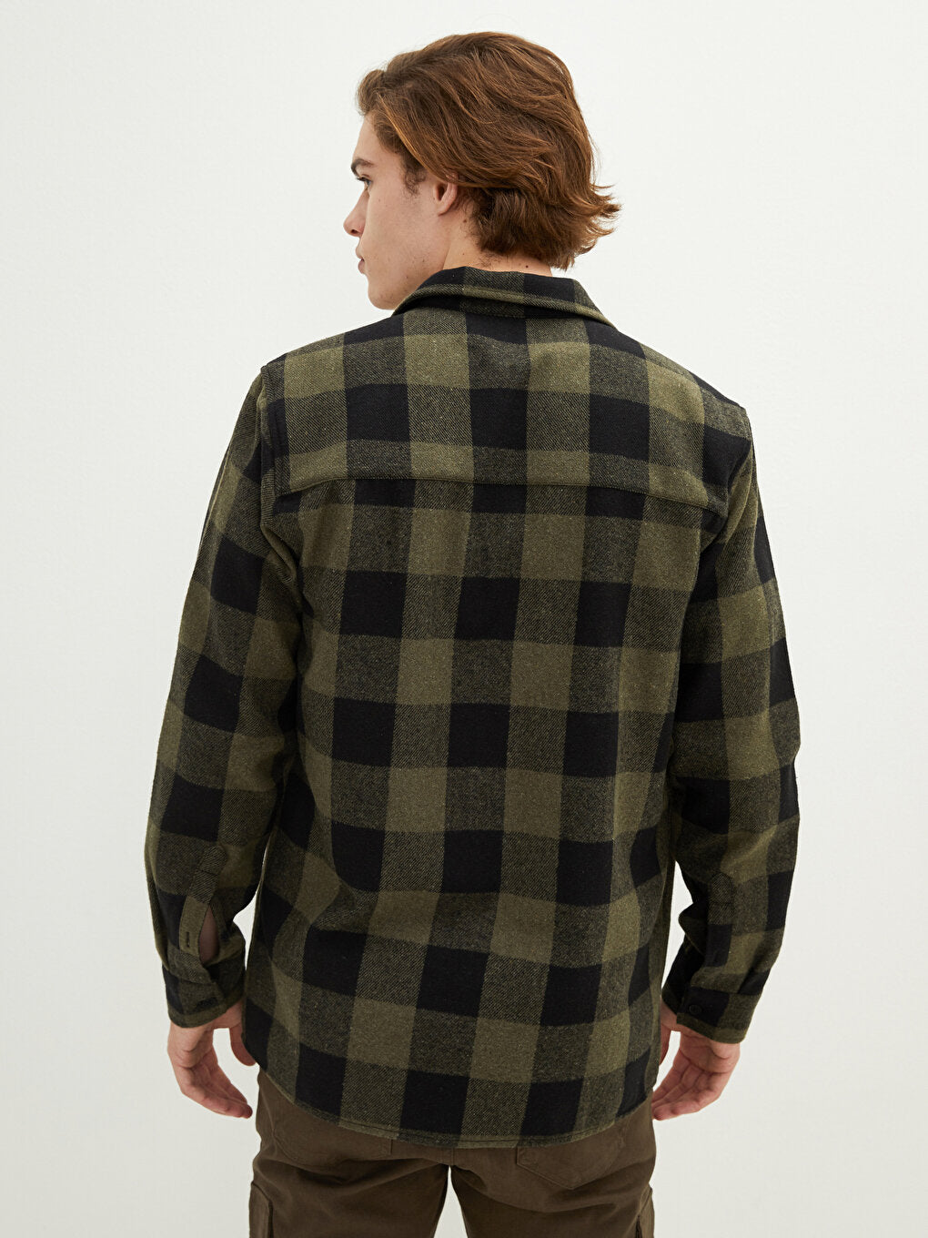 Regular Fit Long Sleeve Plaid Men's Lumberjack Shirt Jacket