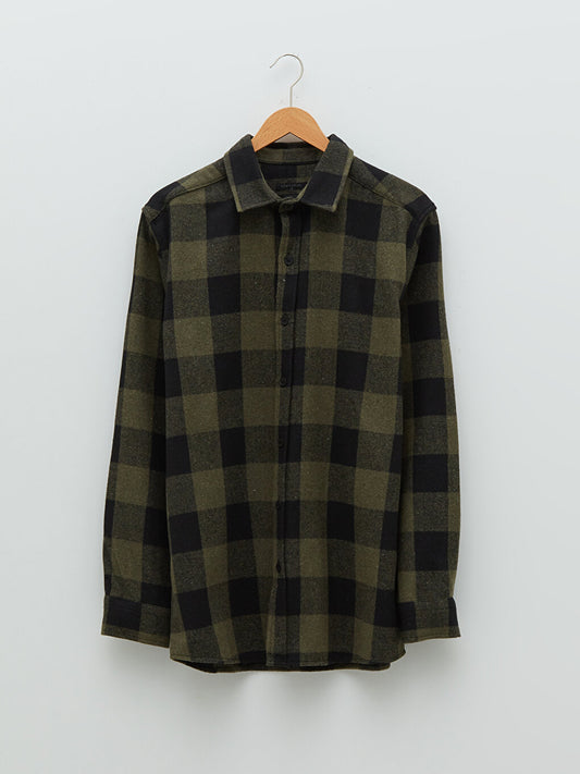 Regular Fit Long Sleeve Plaid Men's Lumberjack Shirt Jacket