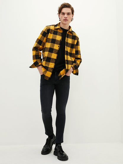 Regular Fit Long Sleeve Plaid Men's Lumberjack Shirt Jacket