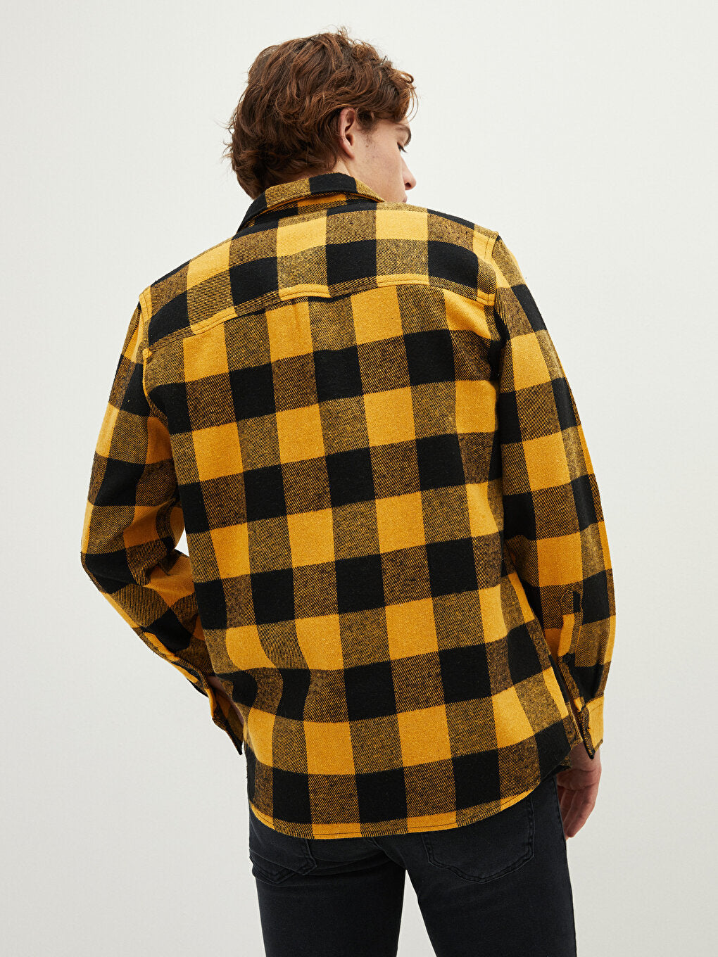 Regular Fit Long Sleeve Plaid Men's Lumberjack Shirt Jacket