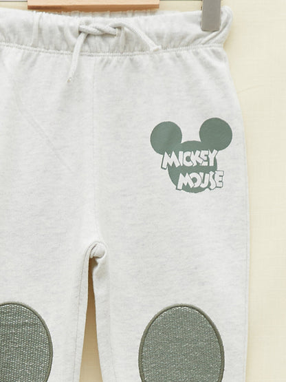 Elastic Waist Mickey Mouse Printed Organic Cotton Baby Boy Jogger Tracksuit Bottom