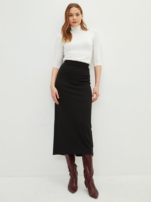 Women's Elastic Waist Straight Pencil Skirt