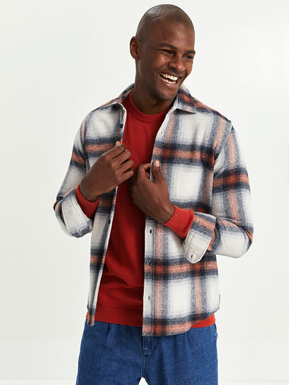 Regular Fit Long Sleeve Plaid Men's Lumberjack Shirt Jacket