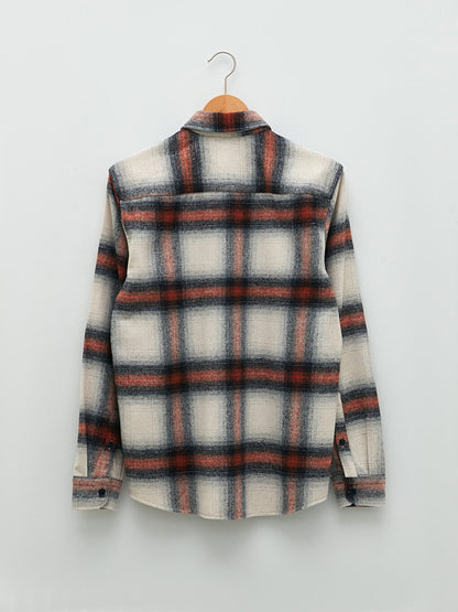 Regular Fit Long Sleeve Plaid Men's Lumberjack Shirt Jacket