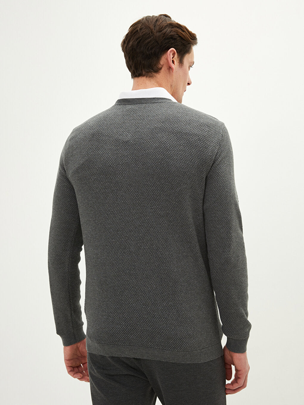 Crew Neck Long Sleeve Thin Men's Knitwear Sweater