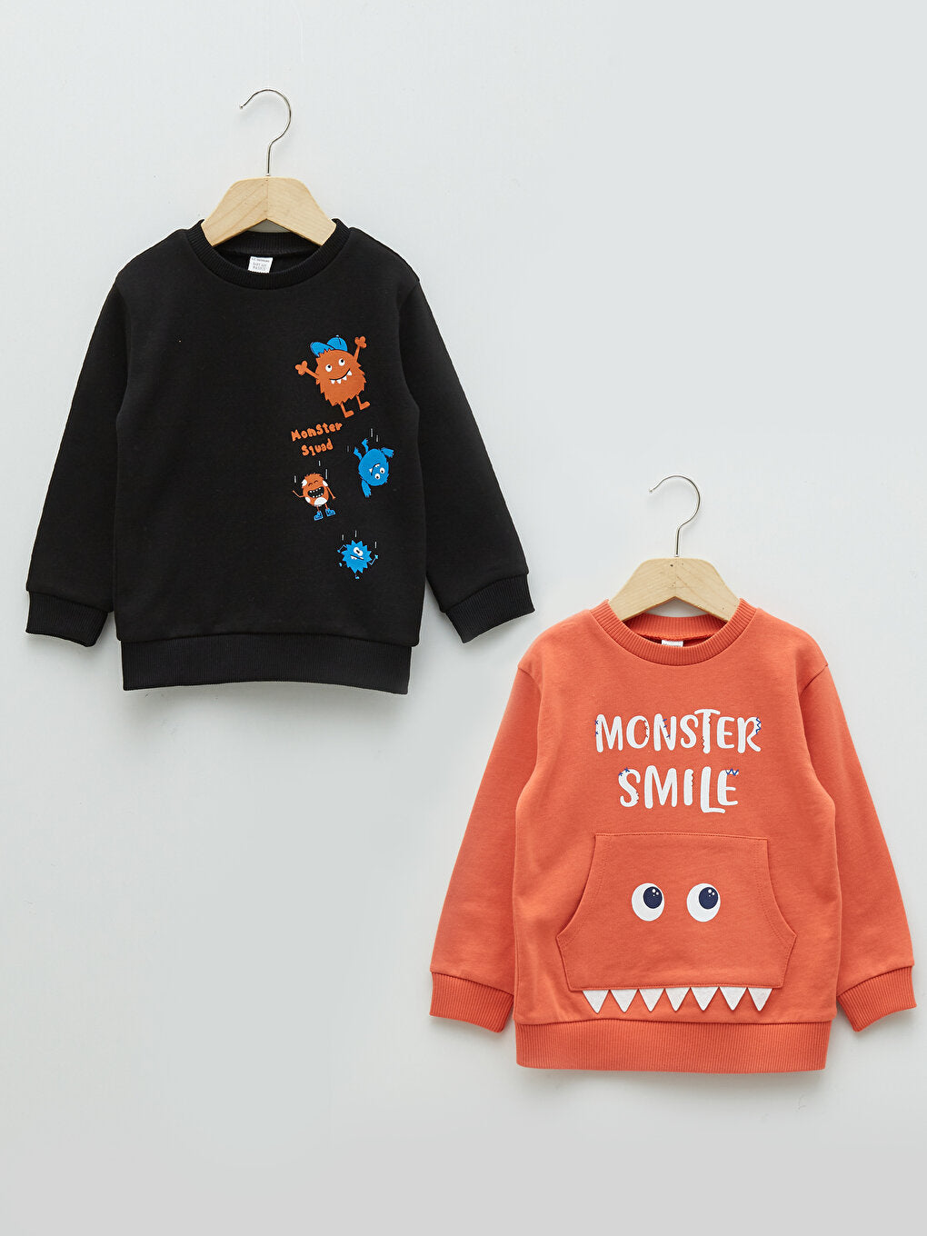 Crew Neck Long Sleeve Printed Baby Boy Sweatshirt 2-pack