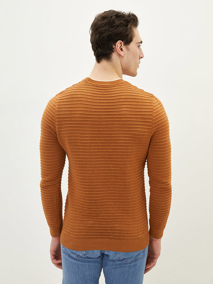 Crew Neck Long Sleeve Men's Knitwear Sweater