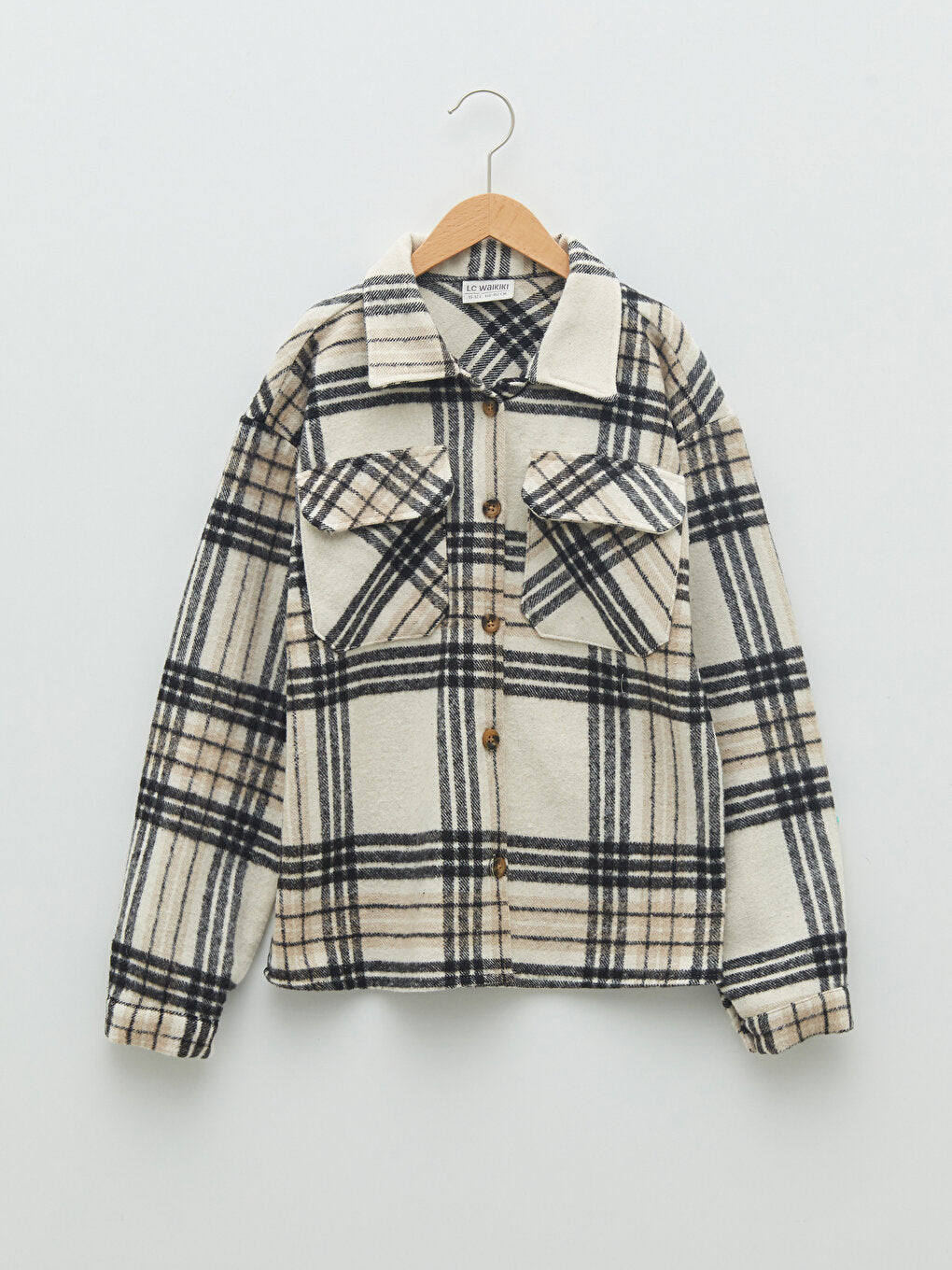 Plaid Long Sleeve Gabardine Girl's Shirt