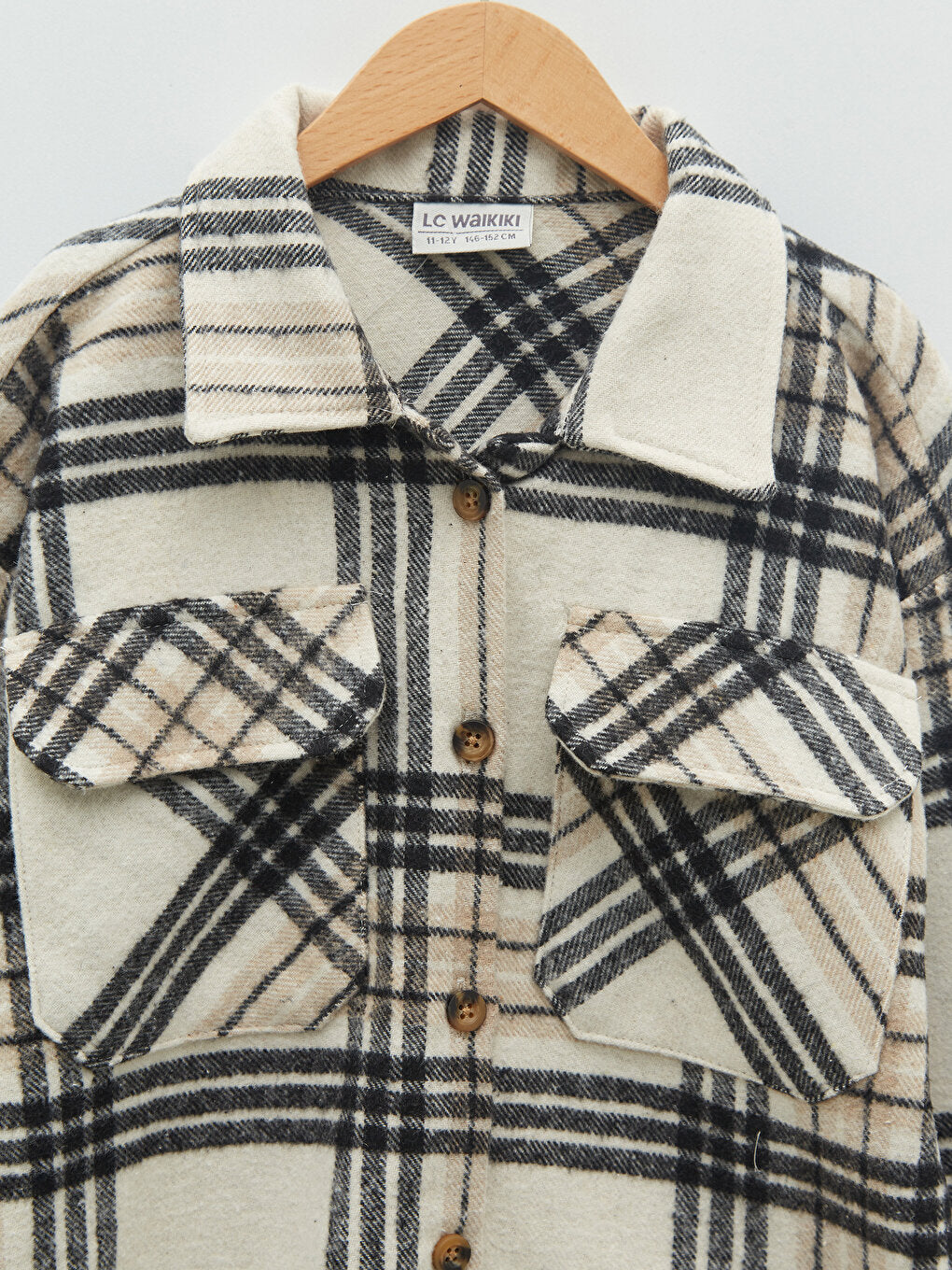 Plaid Long Sleeve Gabardine Girl's Shirt