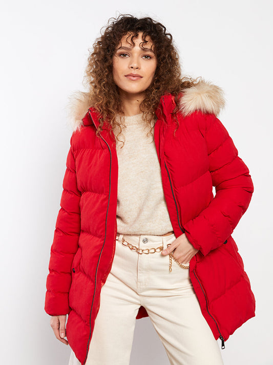 Women's Hooded Plain Puffer Coat