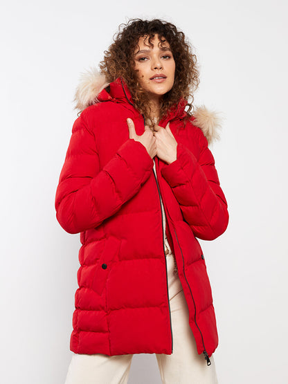 Women's Hooded Plain Puffer Coat