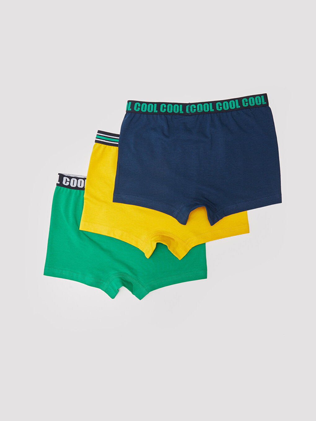 Text Printed Cotton Boy's Boxer 3-Piece