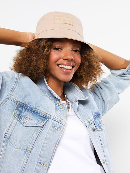 Label Printed Women's Bucket Hat