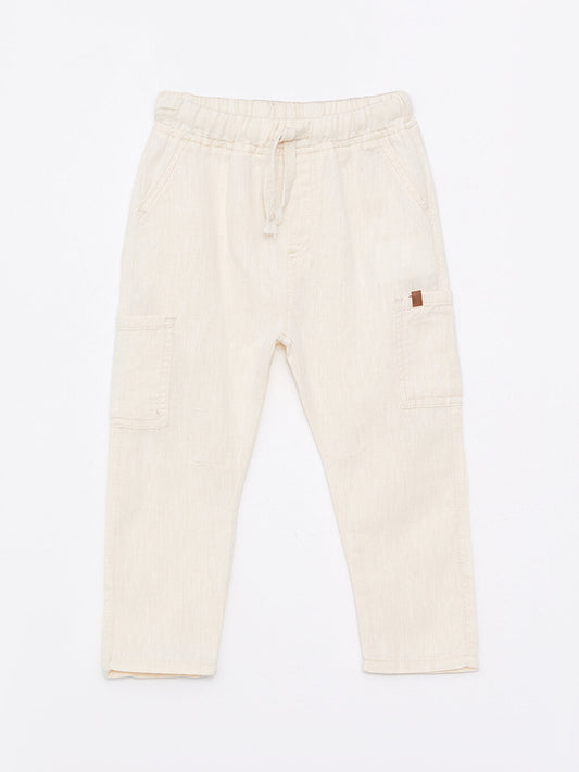 Basic Baby Boy Trousers with Elastic Waist