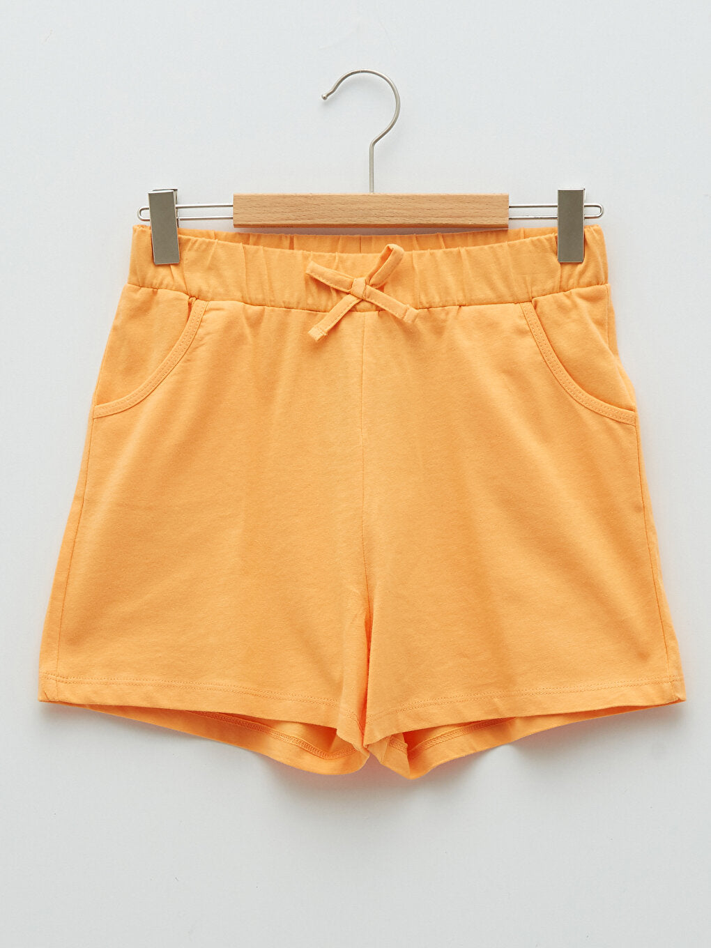 Basic Cotton Girls' Shorts with Elastic Waist