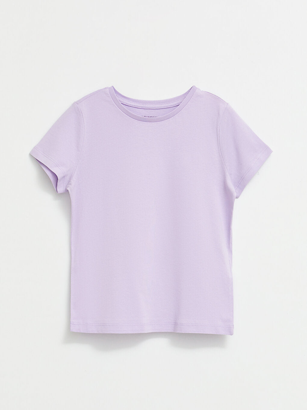 Crew Neck Basic Short Sleeve Cotton Girls' T-Shirt