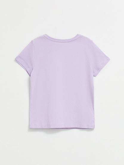 Crew Neck Basic Short Sleeve Cotton Girls' T-Shirt