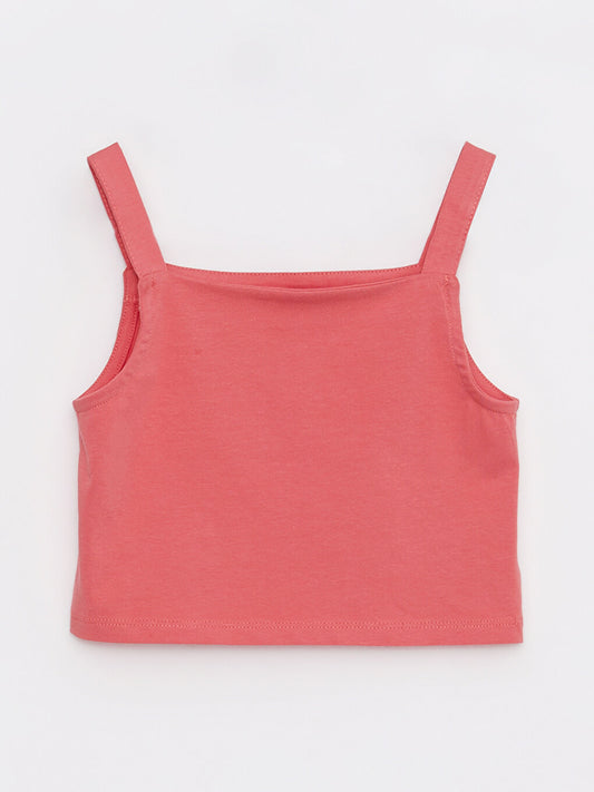 Square Neck Basic Strappy Girls Crop Undershirt