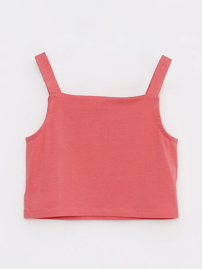 Square Neck Basic Strappy Girls Crop Undershirt