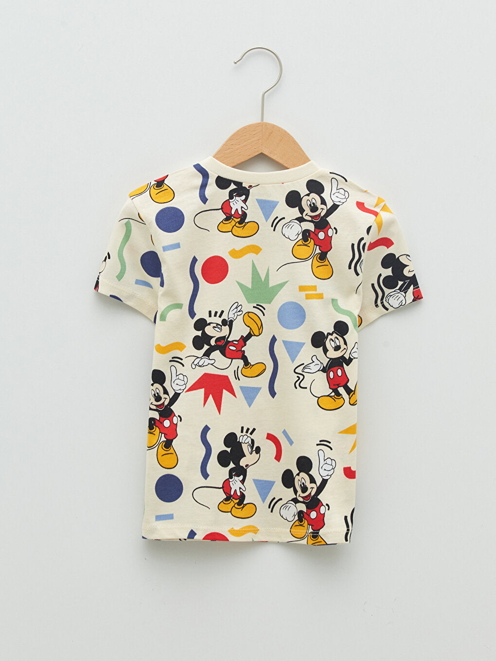 Crew Neck Short Sleeve Mickey Mouse Printed Baby Boy T-Shirt and Shorts 2-Piece Set