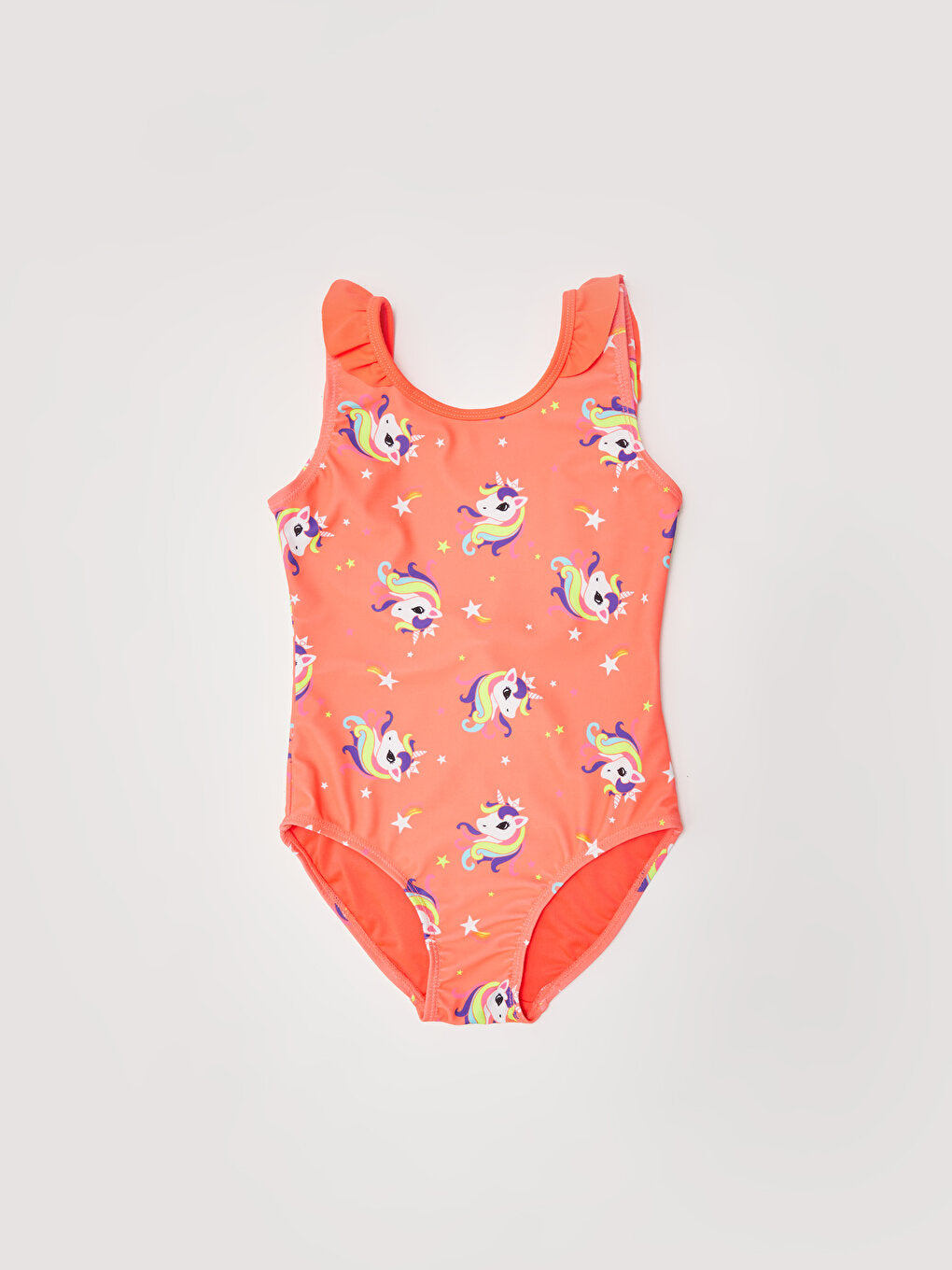 Printed Girls' Swimsuit Made of Flexible Fabric