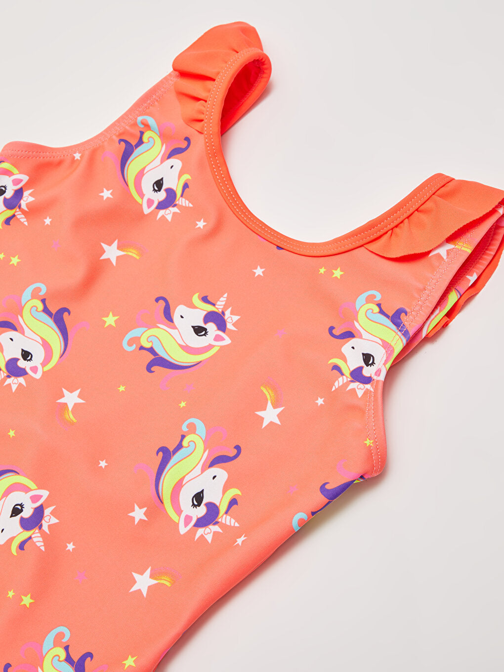 Printed Girls' Swimsuit Made of Flexible Fabric