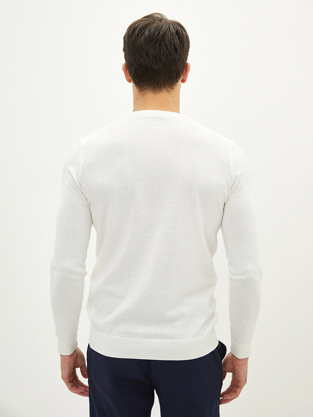 Crew Neck Long Sleeve Men's Knitwear Sweater