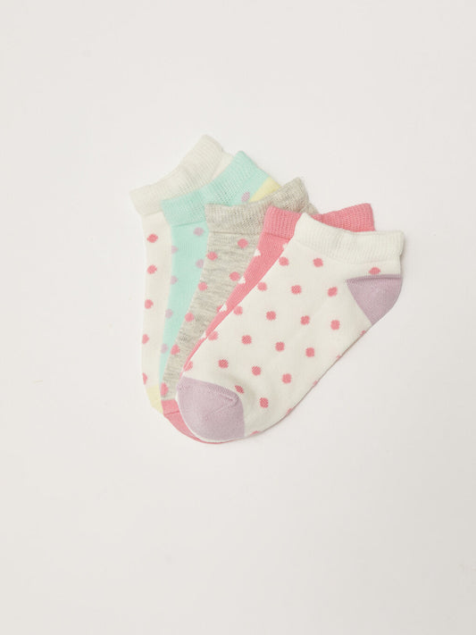 Polka Dot Girl's Booties Socks 5-pack