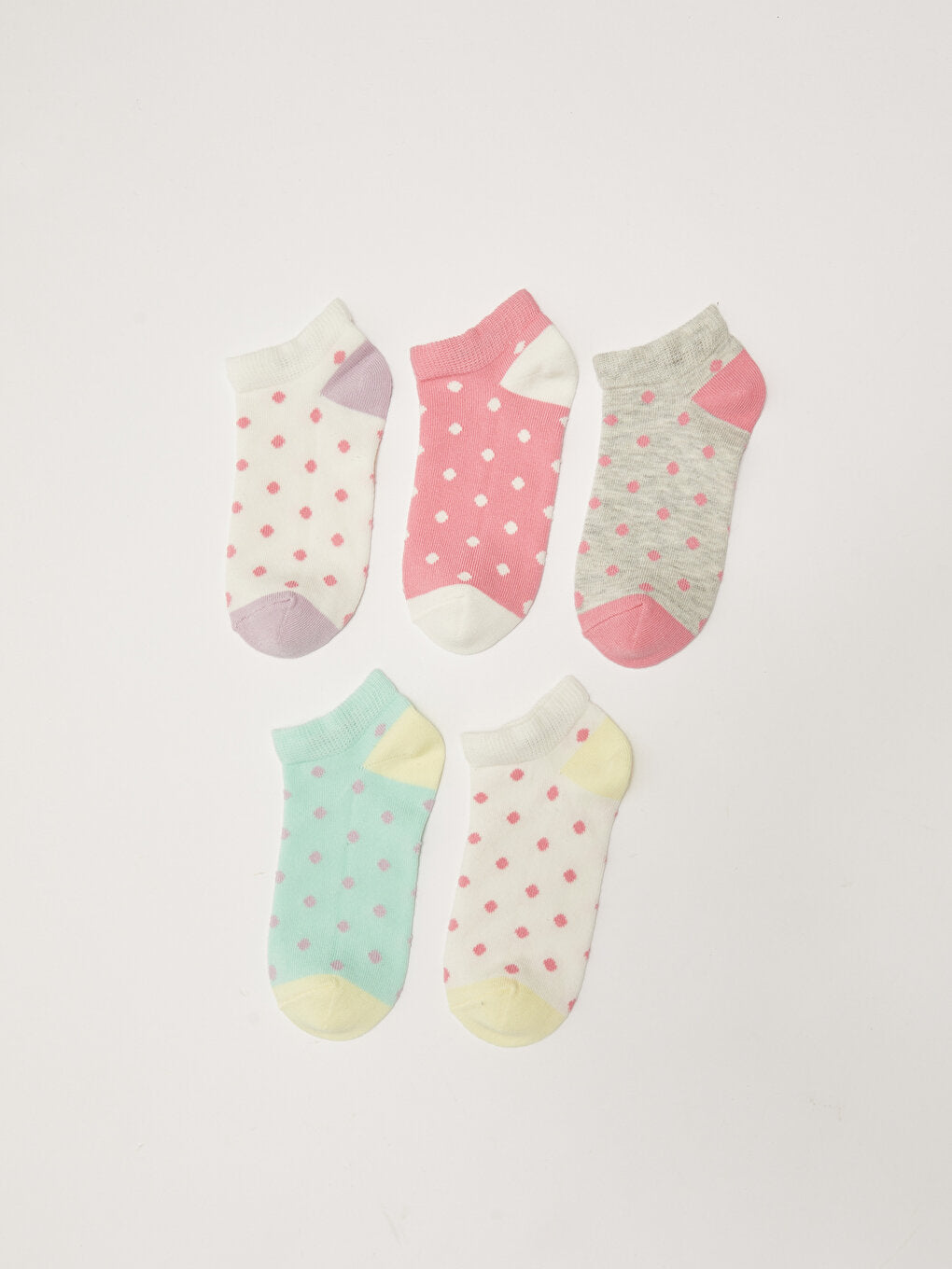 Polka Dot Girl's Booties Socks 5-pack