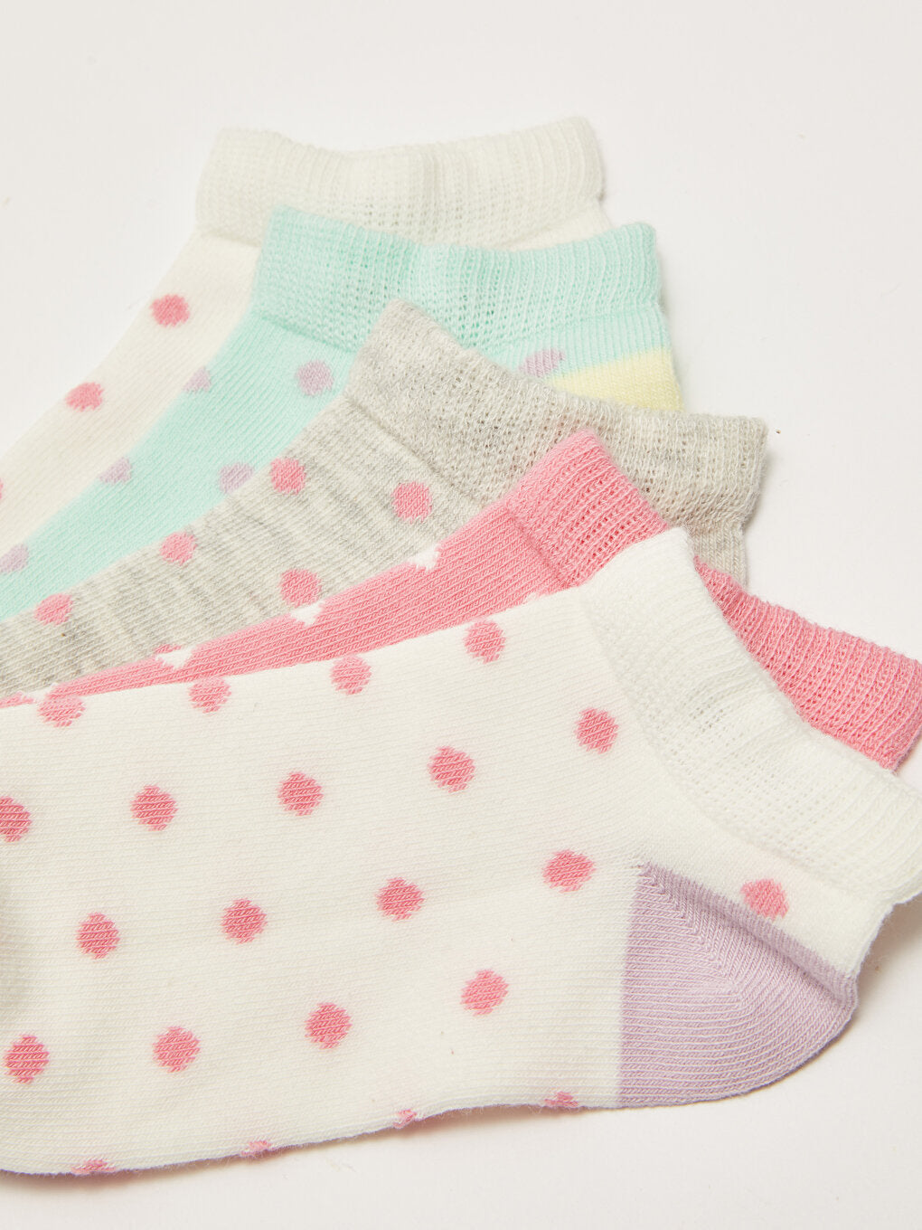 Polka Dot Girl's Booties Socks 5-pack