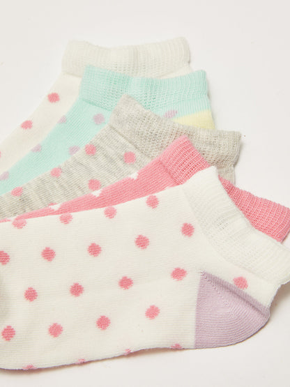 Polka Dot Girl's Booties Socks 5-pack