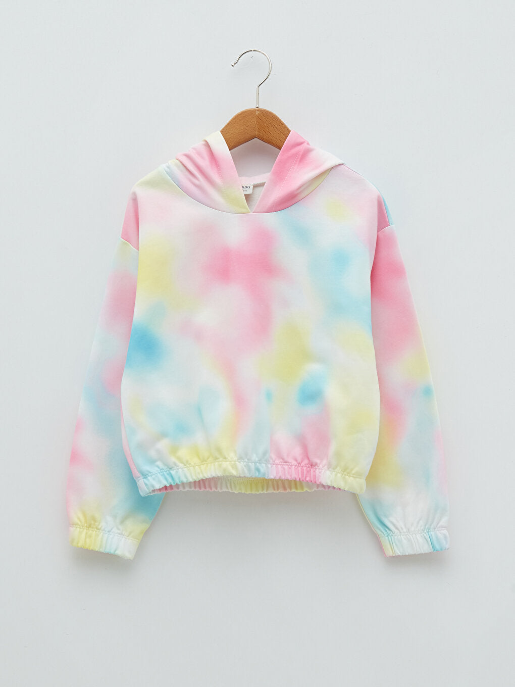 Hooded Batik Patterned Long Sleeve Girl's Sweatshirt